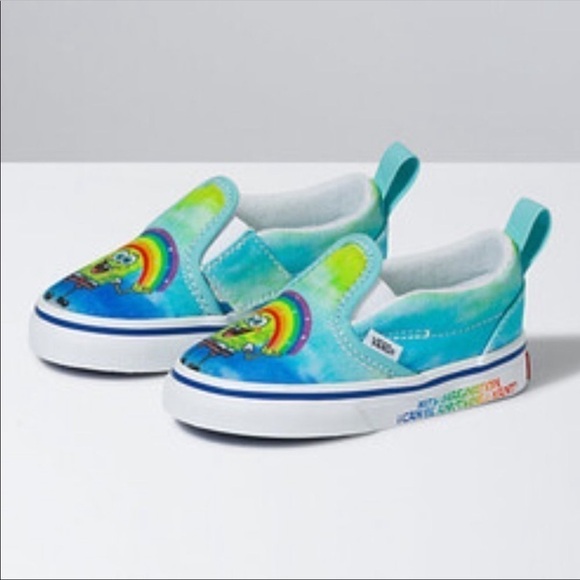 Vans x SpongeBob Slip On V Imaginaaation Sneakers Size 4 Toddler - Picture 1 of 14